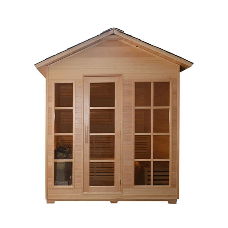 Canadian Red Cedar Wood Outdoor and Indoor Wet Dry Sauna with 4.5 kW ETL Electrical Heater 4 Person