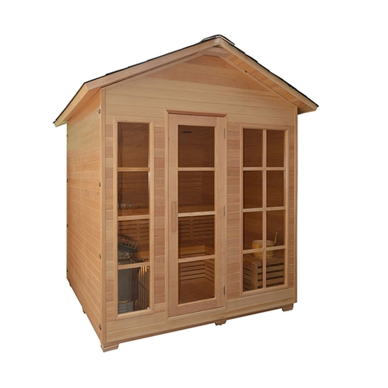 Canadian Red Cedar Wood Outdoor and Indoor Wet Dry Sauna with 4.5 kW ETL Electrical Heater 4 Person
