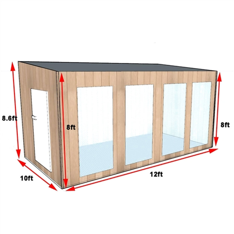 Canadian Cedar Outdoor and Indoor Wet Dry Sauna - 9 kW ETL Certified Heater - 10 Person