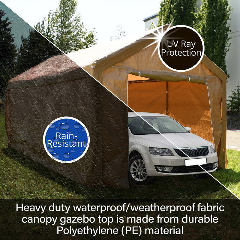 ALEKO Heavy Duty Outdoor Canopy Carport Tent - 10 X 20 FT - Gray
