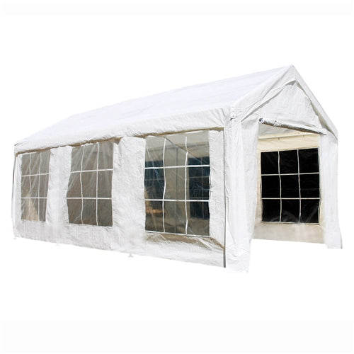 ALEKO Heavy Duty Outdoor Canopy Tent with Sidewalls and Windows - 10 X 20 FT - White