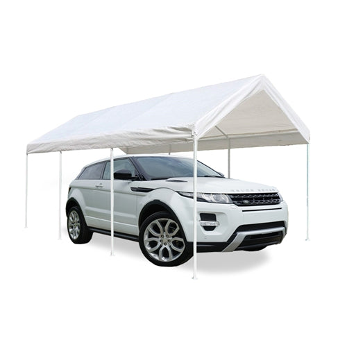 ALEKO Heavy Duty Polyethylene Carport with Steel Frame - 10 x 20 Ft - White