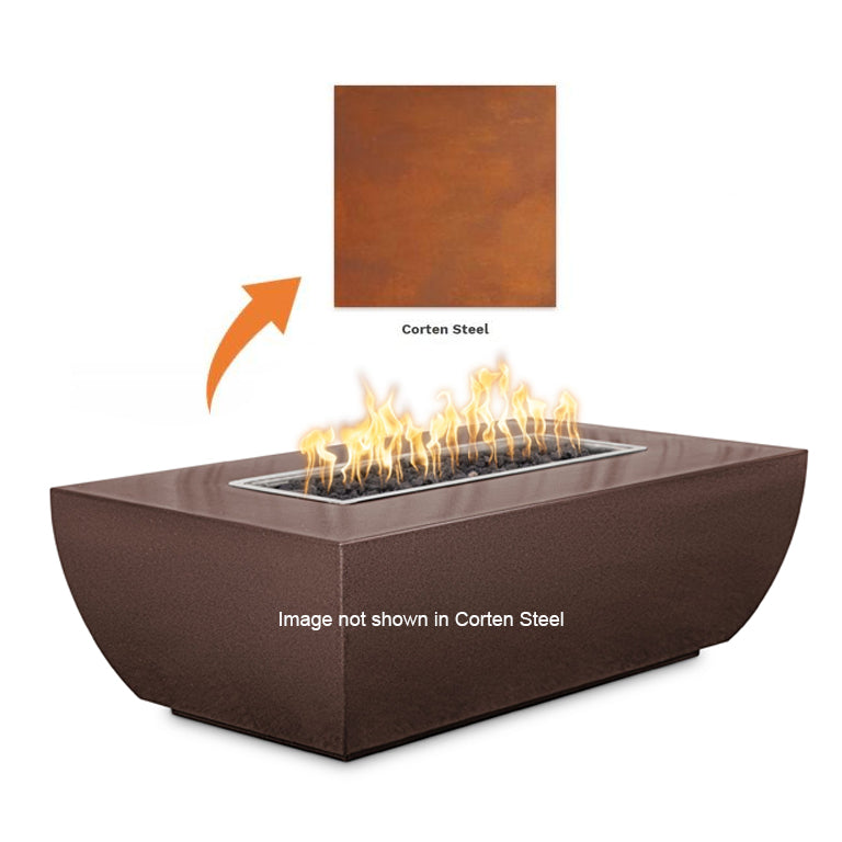 The Outdoor Plus Avalon Corten Steel 15" Tall Fire Pit 48/60/72/84 inches