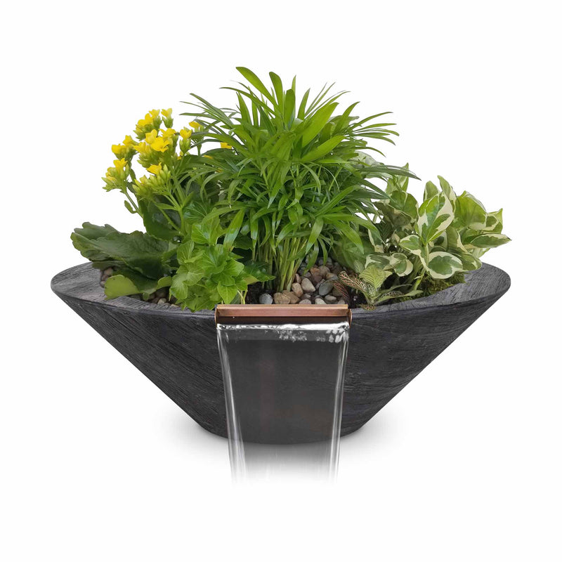 The Outdoor Plus Cazo Wood Grain Planter & Water Bowl 24/32 inches