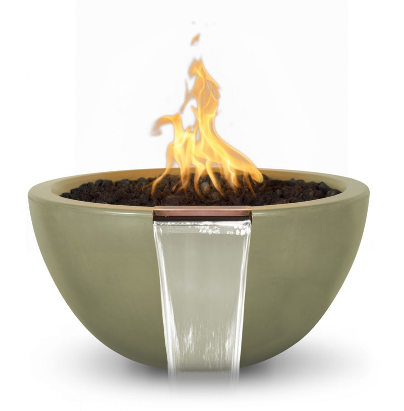 The Outdoor Plus Luna GFRC Fire and Water Bowl 30 inches