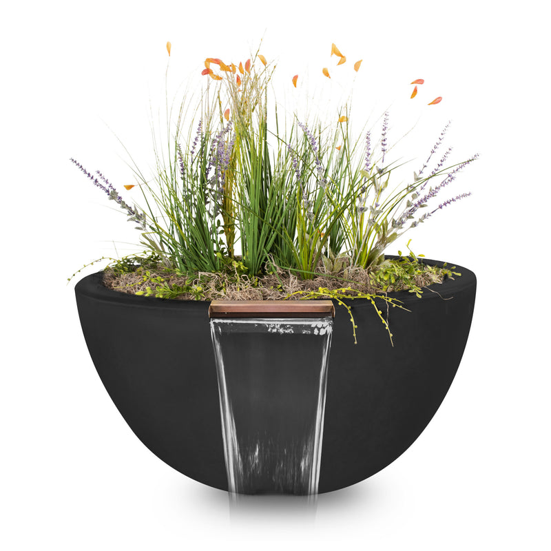The Outdoor Plus Luna GFRC Planter Bowl With Water 30/38 inches