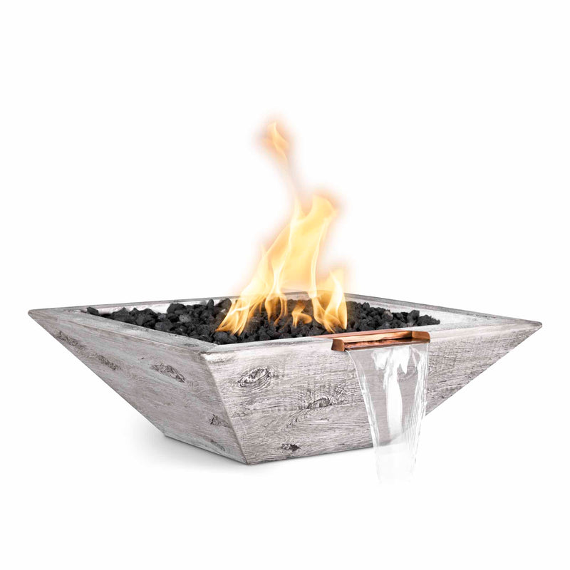 The Outdoor Plus Maya Wood Grain Fire and Water Bowl 30 inches