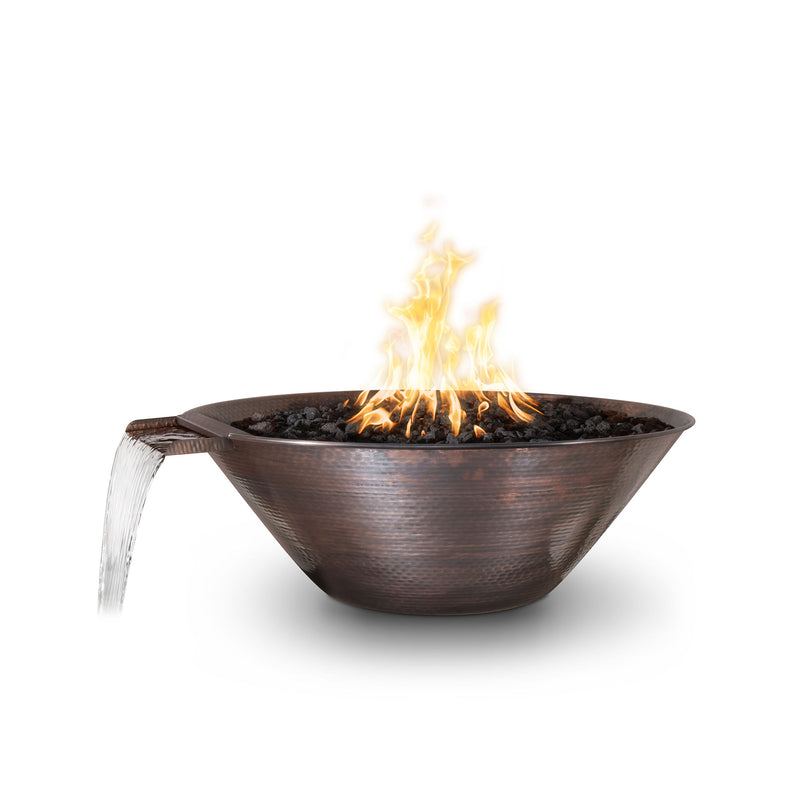 The Outdoor Plus Remi Hammered Copper Fire & Water Bowl 31 inches