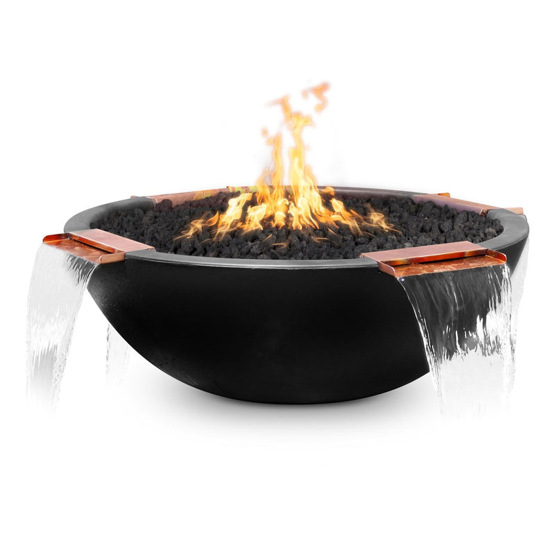 The Outdoor Plus Sedona GFRC Fire and Water Bowl 4 Way Spill 46 inches