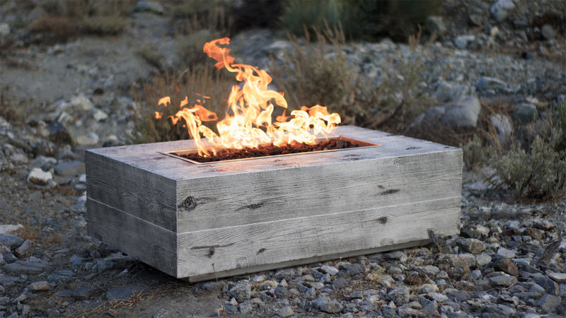 The Outdoor Plus Coronado Concrete Wood Grain Fire Pit 60 inches