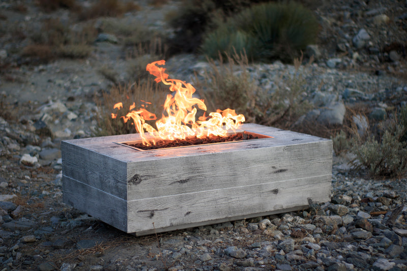 The Outdoor Plus Coronado Concrete Wood Grain Fire Pit 48 inches