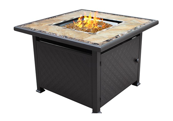 AZ Patio Heaters | Square Tile Fire Pit in Bronze