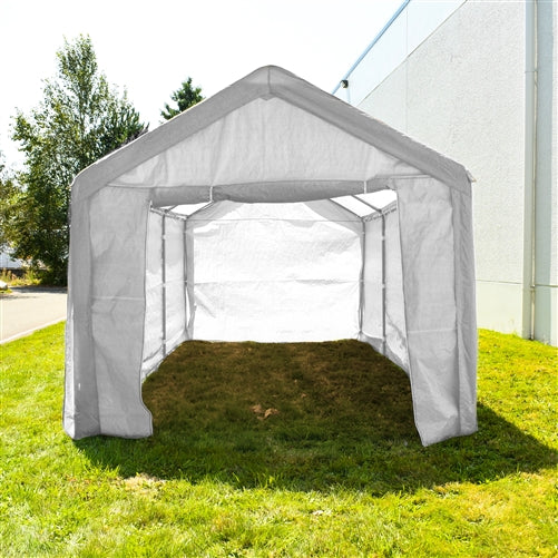 Aleko Heavy Duty Outdoor Canopy Carport Tent - 10 X 20 FT - White