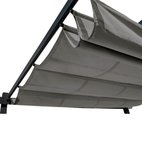 ALEKO Aluminum Outdoor Retractable Canopy Grape Trellis Pergola - 9 x 9 Ft -  Gray