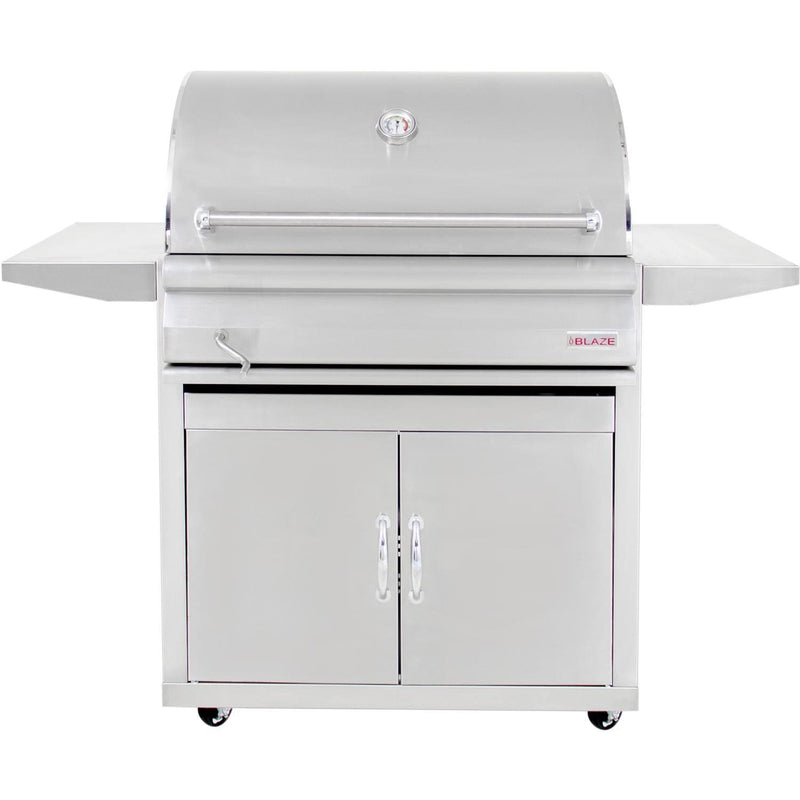 Blaze 32-Inch Built-In Stainless Steel Charcoal Grill With Adjustable Charcoal Tray - BLZ-4-CHAR