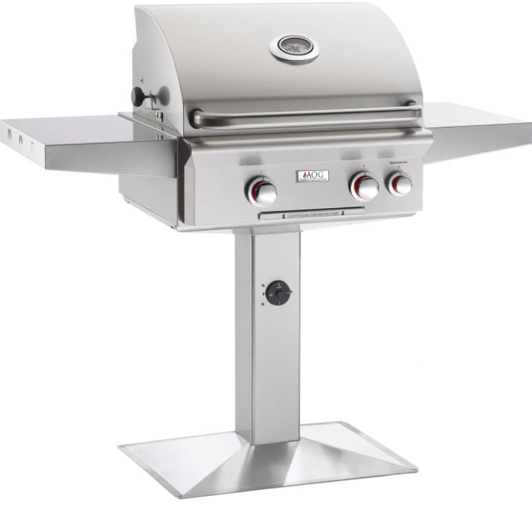 American Outdoor Grill T-Series 24-Inch 2-Burner Natural Gas Grill On Pedestal With Rotisserie - 24NPT