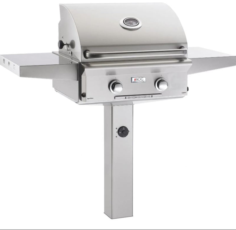American Outdoor Grill L-Series 24-Inch 2-Burner Natural Gas Grill On In-Ground Post