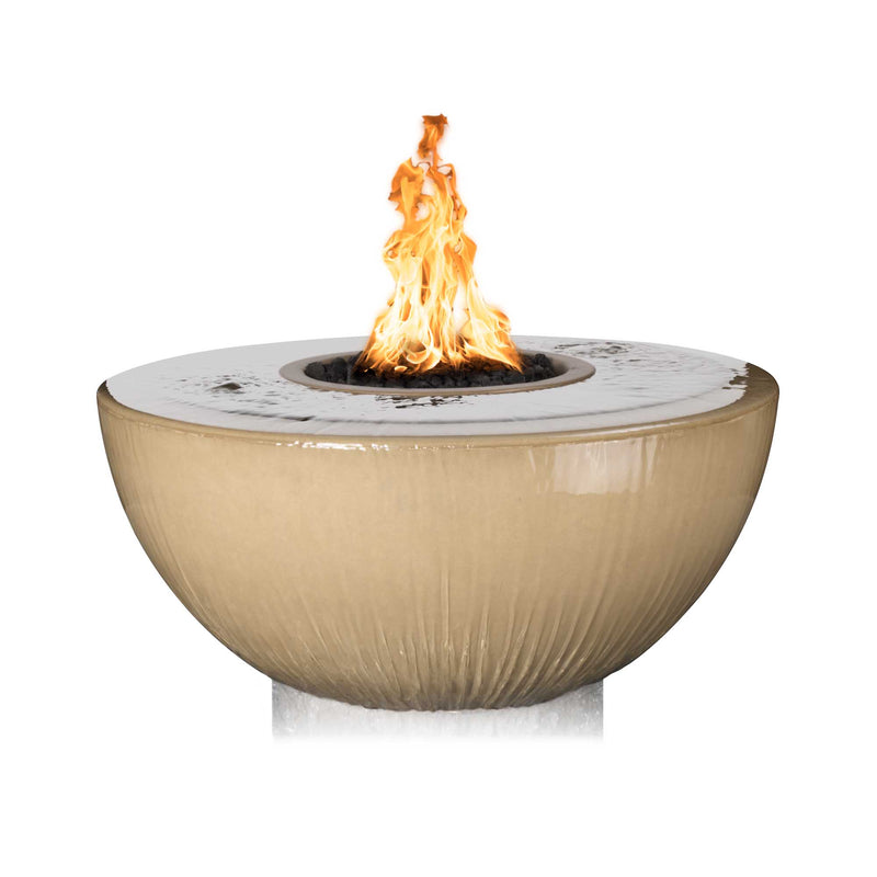 The Outdoor Plus Sedona 360° Spill GFRC Fire and Water Bowl 38 inches