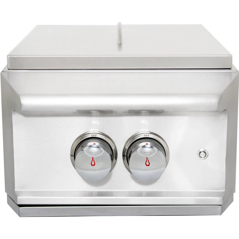 Blaze Professional LUX Built-In Natural Gas High Performance Power Burner W/ Wok Ring & Stainless Steel Lid - BLZ-PROPB-NG