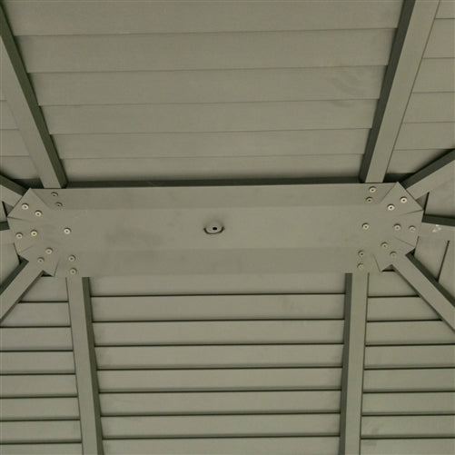 ALEKO Hardtop Round Roof Patio Gazebo with Mosquito Net - 12 x 10 Feet - Black