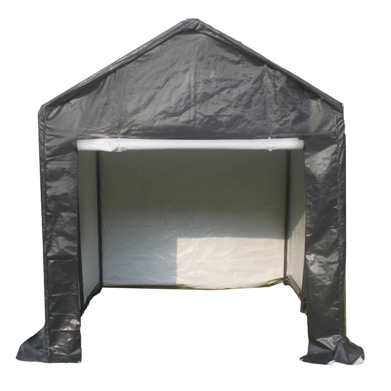 ALEKO Heavy Duty Outdoor Canopy Storage Shelter Shed - 8 x 8 x 9 Feet - Gray