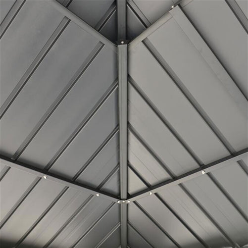 ALEKO Double Roof Aluminum and Steel Frame Hardtop Gazebo with Mosquito Net - 12 x 10 Feet - Black