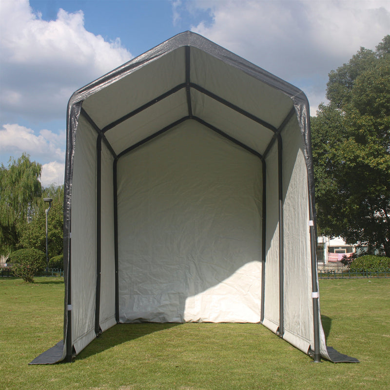 ALEKO Heavy Duty Outdoor Canopy Storage Shelter Shed - 8 x 6 x 8 Feet - Gray
