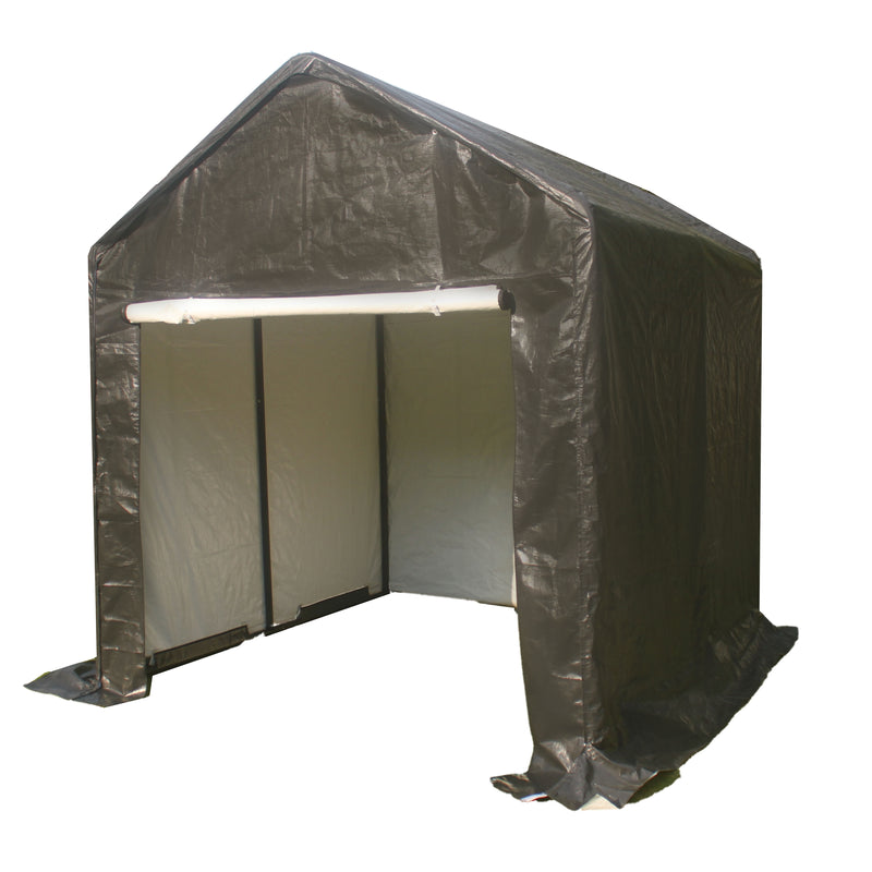ALEKO Heavy Duty Outdoor Canopy Storage Shelter Shed - 8 x 8 x 9 Feet - Gray