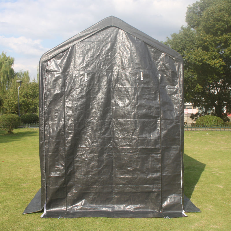 ALEKO Heavy Duty Outdoor Canopy Storage Shelter Shed - 8 x 6 x 8 Feet - Gray