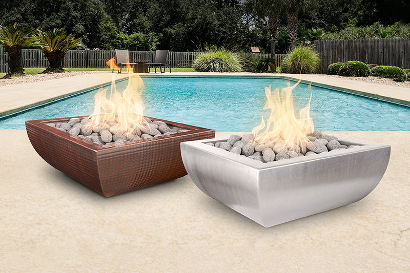 The Outdoor Plus Avalon GFRC Fire and Water Bowl 24 inches
