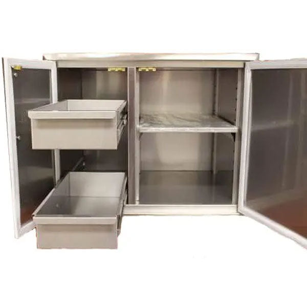Coyote 31" Stainless Steel Dry Pantry - 2 Drawer Cab and Single Door