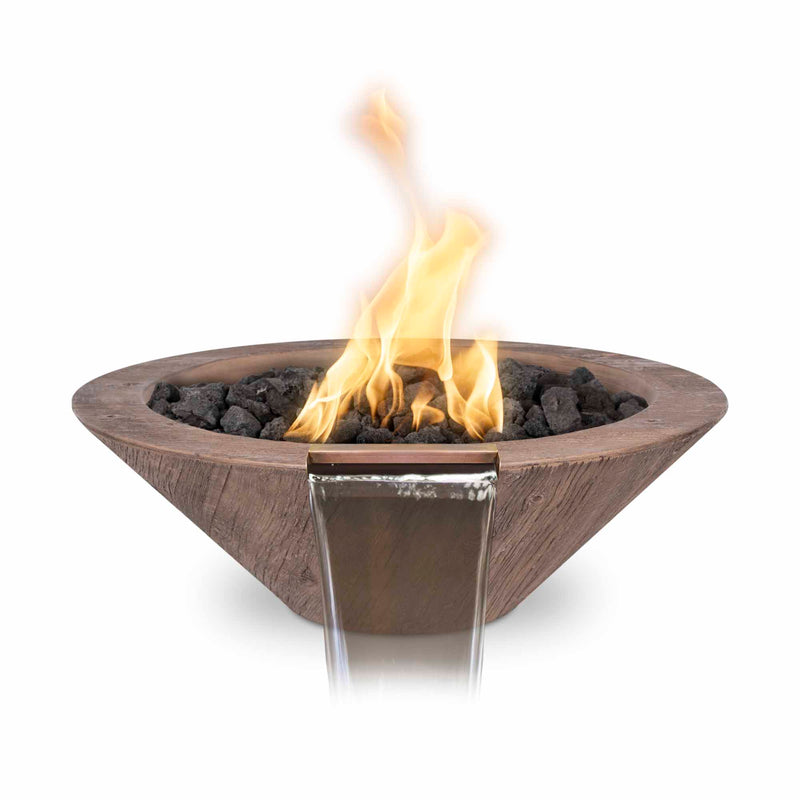 The Outdoor Plus Cazo Wood Grain Fire and Water Bowl 32 inches