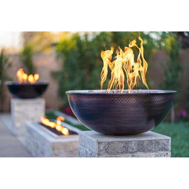 The Outdoor Plus Sedona Hammered Copper Fire Bowl 27 inches