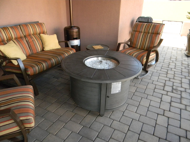 AZ Patio Heaters | Brushed Wood Round Fire Pit