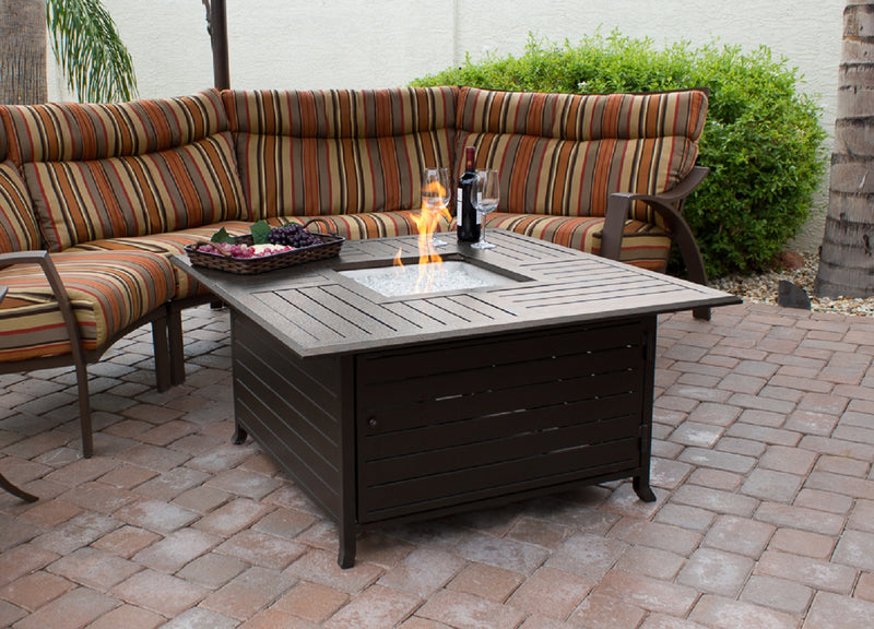AZ Patio Heaters | Square Extruded Aluminum Firepit with Lid