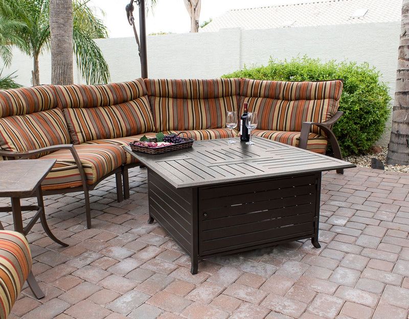 AZ Patio Heaters | Square Extruded Aluminum Firepit with Lid