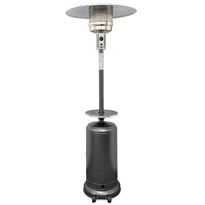 AZ Patio Heaters | 87" Tall Outdoor Patio Heater with Table- Hammered Silver