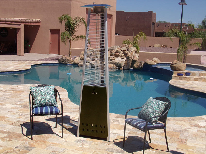 AZ Patio Heaters | Commercial Triangle Glass Tube Heater-Hammered Bronze, Tall