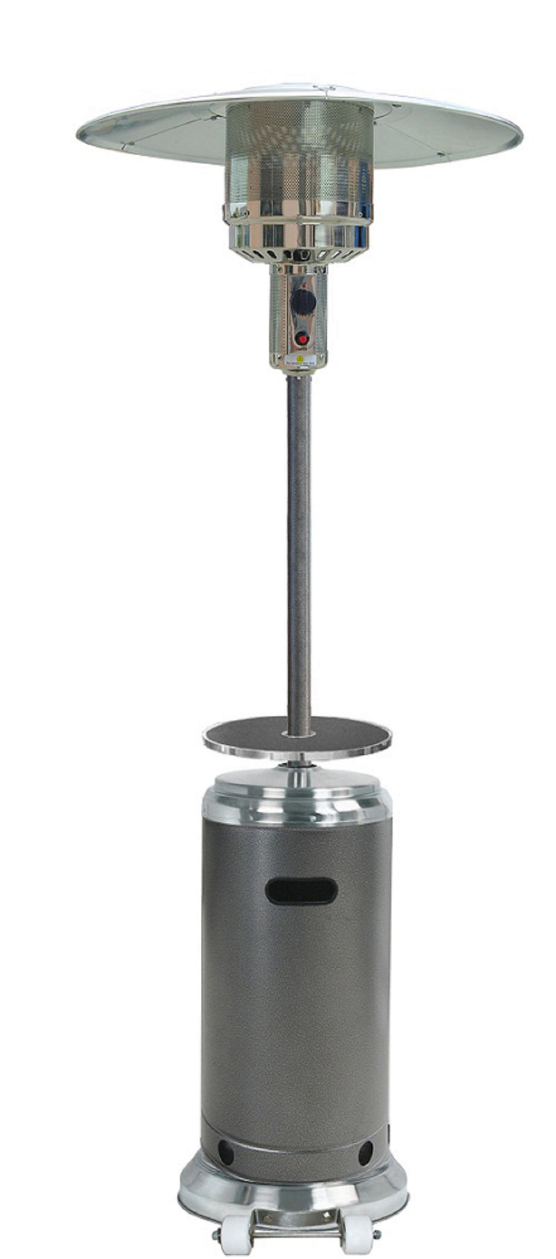 AZ Patio Heaters | Two Tone Stainless Steel Outdoor Patio Heater With Table-Hammered Silver  87"