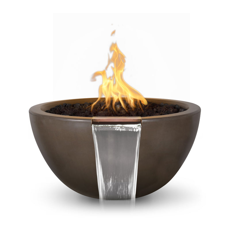 The Outdoor Plus Luna GFRC Fire and Water Bowl 38 inches