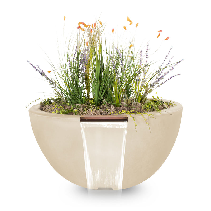 The Outdoor Plus Luna GFRC Planter Bowl With Water 30/38 inches