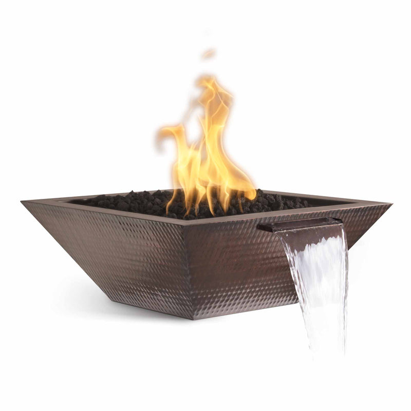 The Outdoor Plus Maya Hammered Copper Fire & Water Bowl 24/30/36 inches