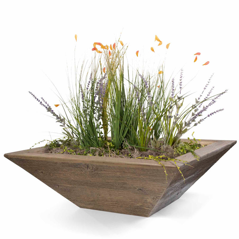 The Outdoor Plus Maya Wood Grain Planter Bowl 24/30 inches