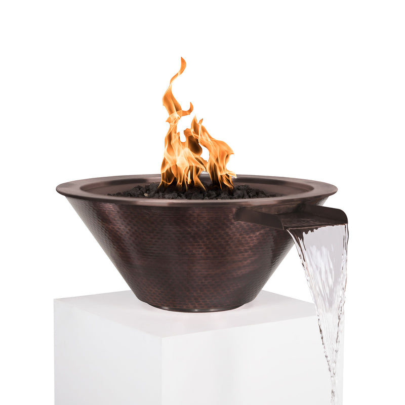 The Outdoor Plus Cazo Hammered Copper Fire & Water Bowl 24/30/36 inches