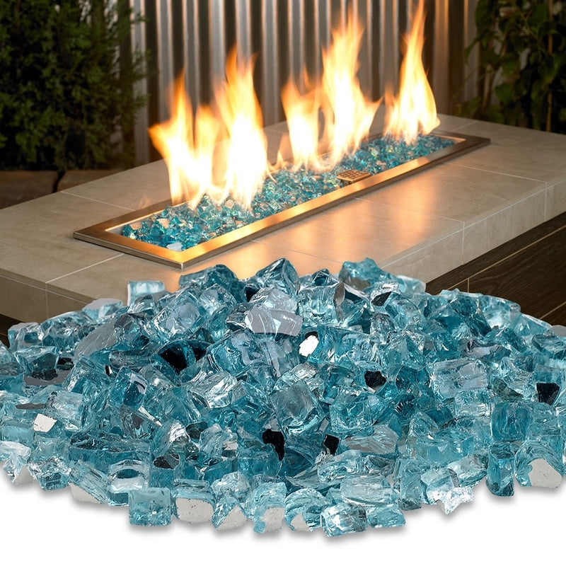 AZ Patio Heaters | Reflective Fire Glass - Sky Blue