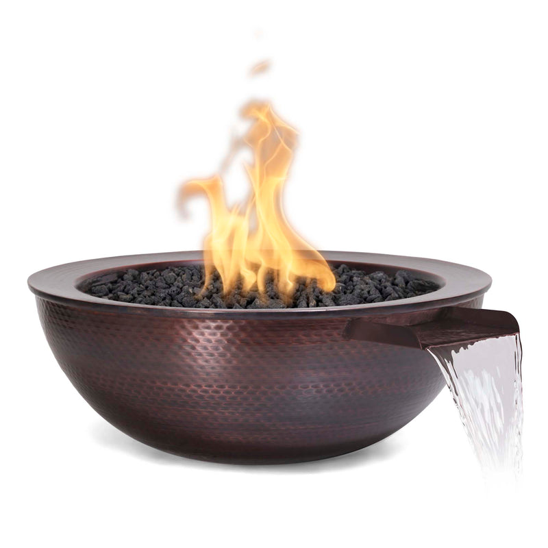 The Outdoor Plus Sedona Hammered Copper Fire and Water Bowl 27 inches