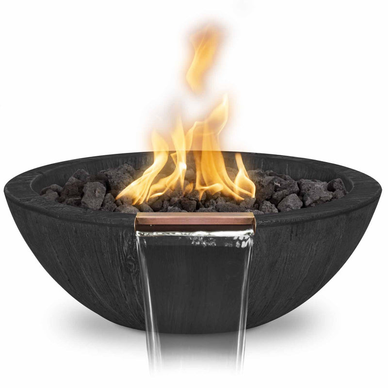 The Outdoor Plus Sedona Wood Grain Fire and Water Bowl 27 inches