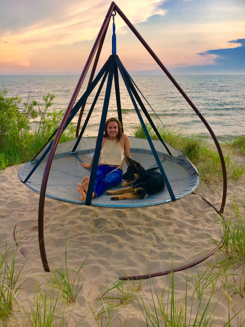 7FT DIA HANGING HAMMOCK FLYING SAUCER WITH STAND