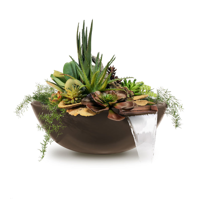 The Outdoor Plus Sedona GFRC Planter Bowl with Water 27/33 inches
